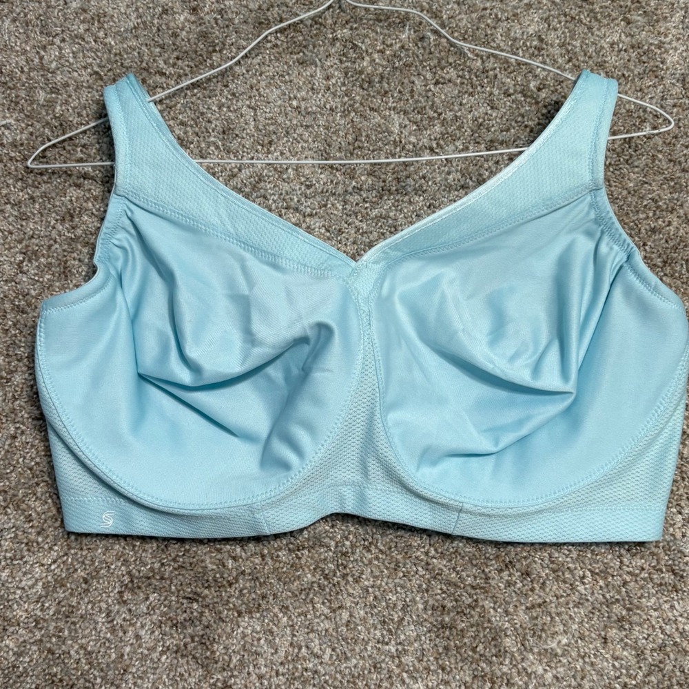 Glamorise Sport‎ Bra Women 40H Light Blue High Impact Wireless 1006